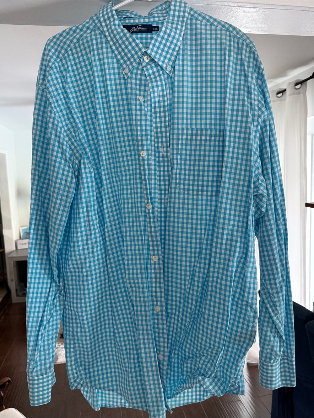 John Ashford Aqua Gingham Button-Down Shirt